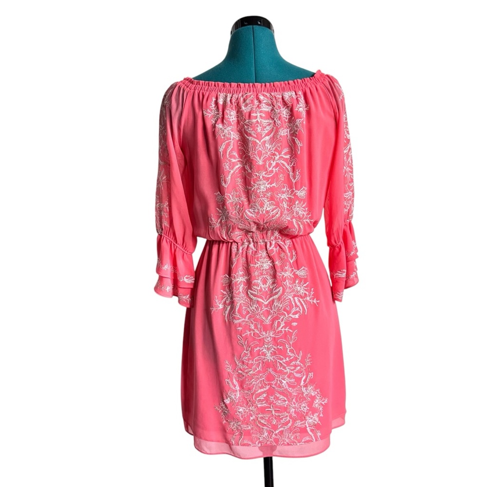 White House Black Market Coral Floral Dress